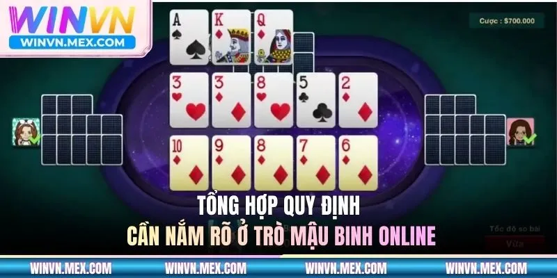 Tổng hợp quy định cần nắm rõ ở trò Mậu Binh Online