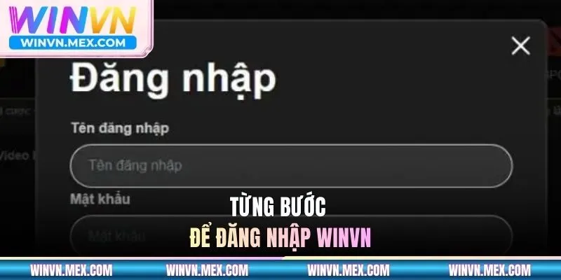 Từng bước để đăng nhập WINVN